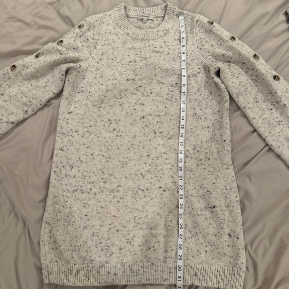 Madewell Donegal Button Sleeve Speckled Wool Blend Sweater Dress - Picture 10 of 10